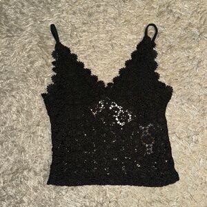 H&M Black Crochet Cropped Tank!